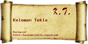 Kelemen Tekla névjegykártya